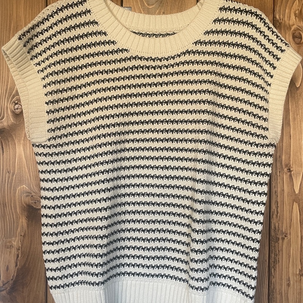 Striped Knit Sweater Shirt